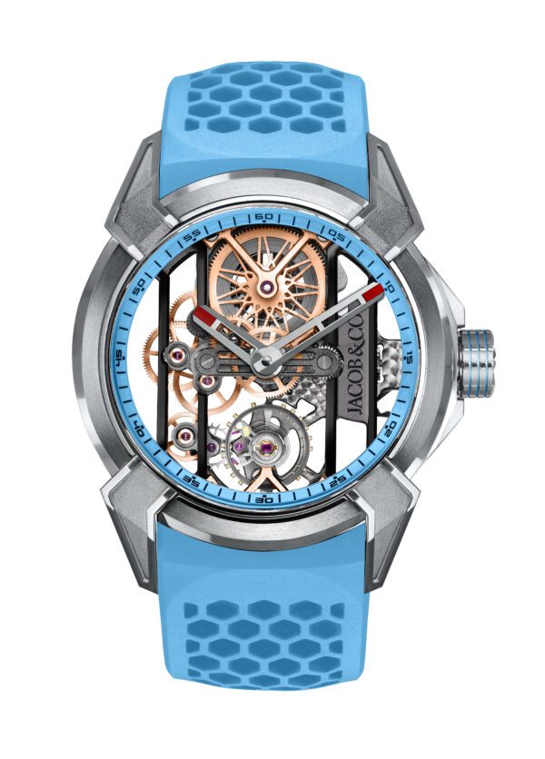 Certified Pre-Owned Jacob & Co Epic X Titanium Skeleton Sky Blue 5N