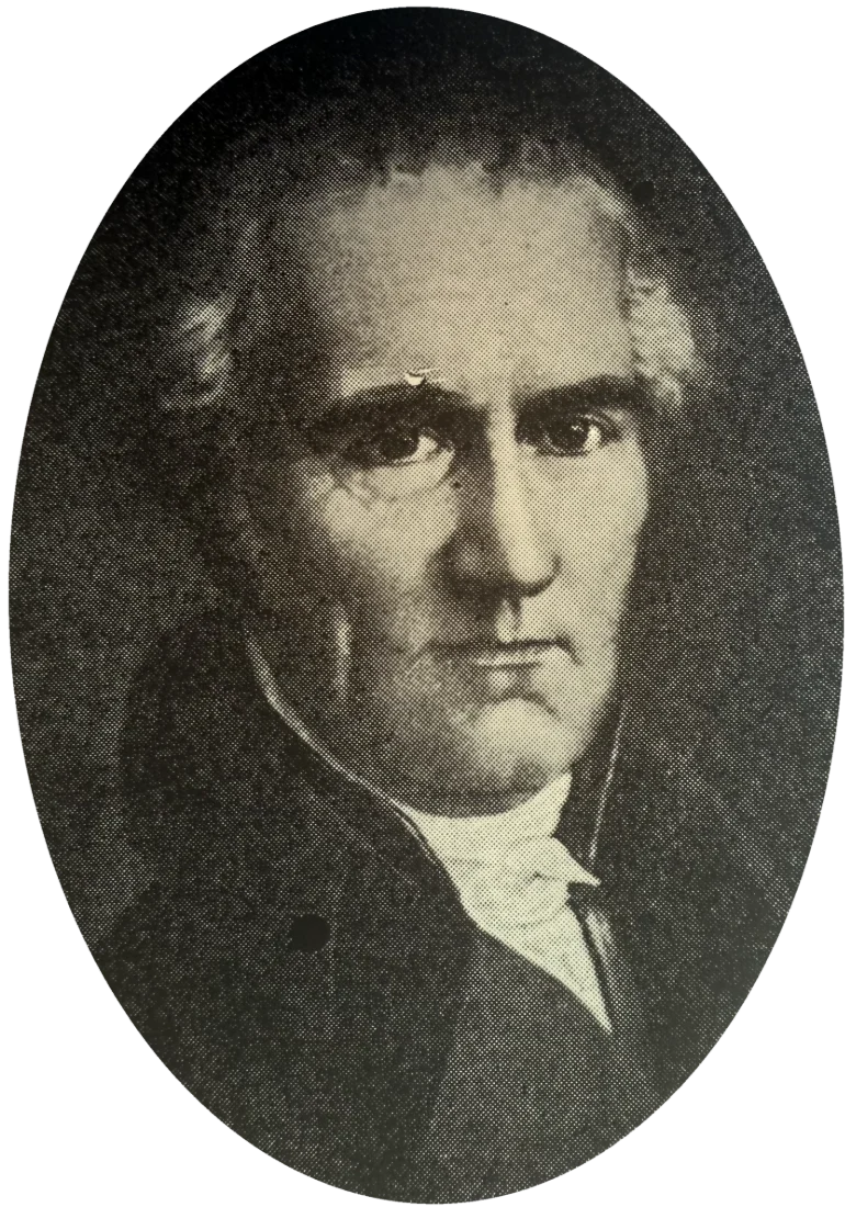 Portrait of Louis Courvoisier, oval engraving